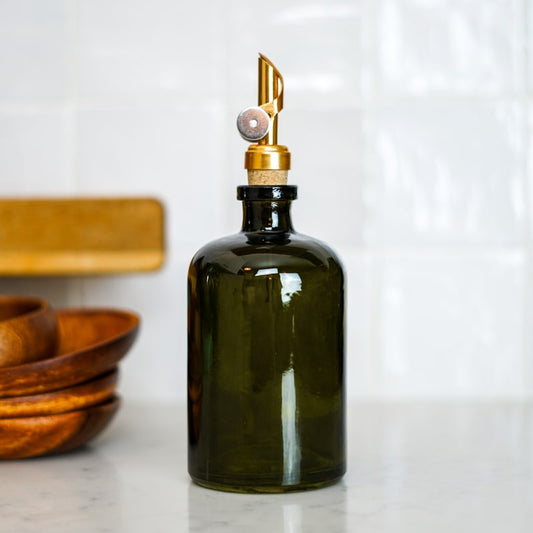 Vintage Apothecary Green Glass Bottle