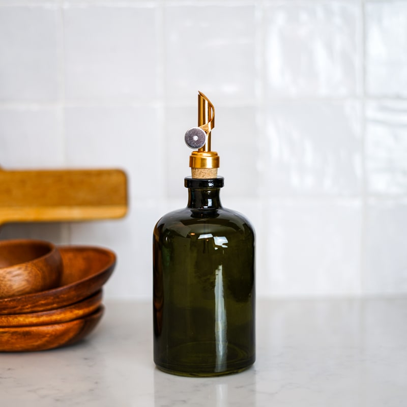 Vintage Apothecary Green Glass Bottle