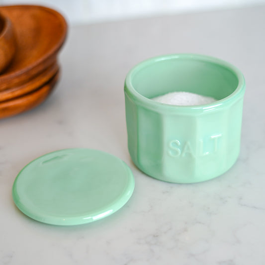 Jadeite Glass Salt Cellar